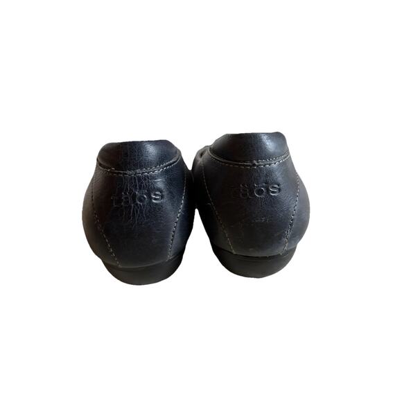 Women’s Taos Navy Blue Debut Shoes Size 8.5 Slip On Leather Heeled Flat - Picture 5 of 9